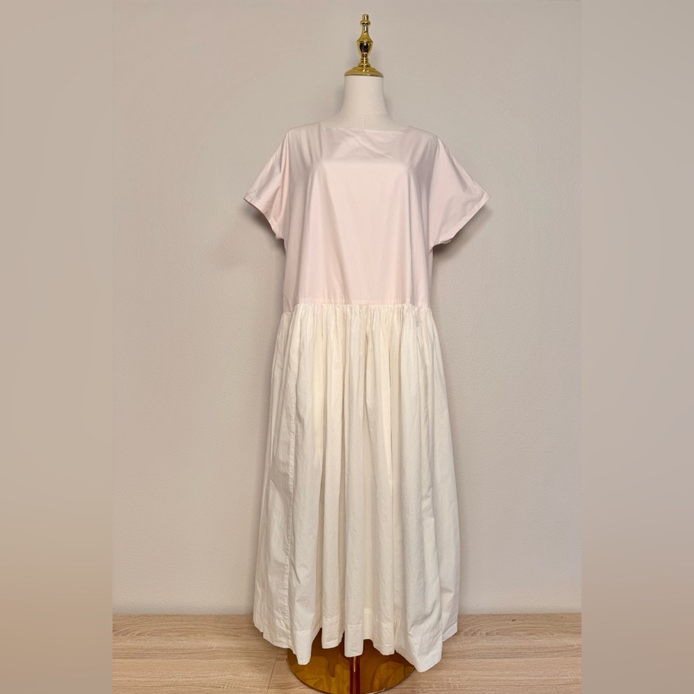 Casey Casey dress Pasha Rouch Pastel pink/white cotton midi dress Sz M france